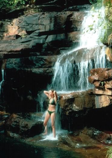 Bagno nella cascata