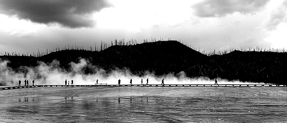 yellowstone in bianco nero